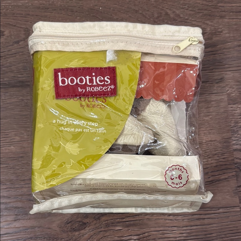 Robeez Cream and Tan Booties for Kids
